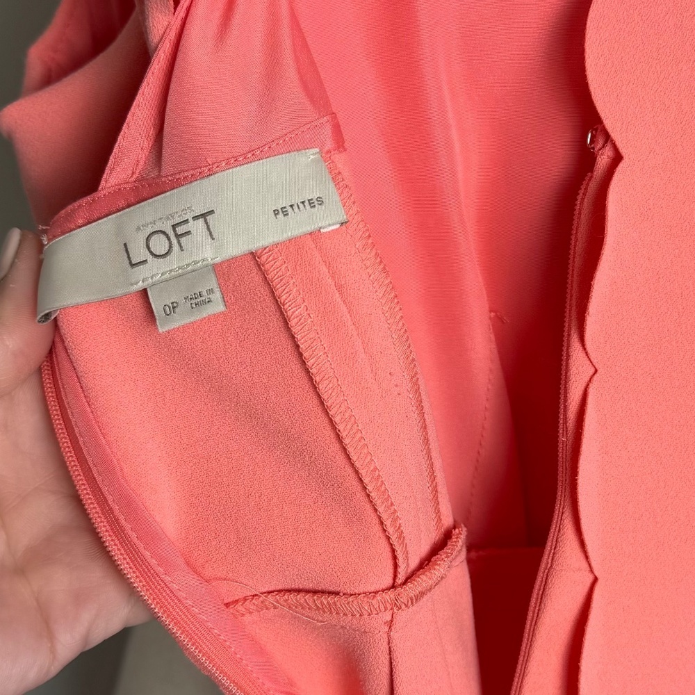 Loft Scalloped Coral Dress - Picture 5 of 8